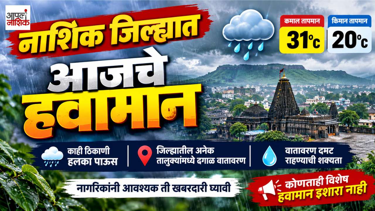आज नाशिकमध्ये पाऊस पडणार का? | नाशिकचं आजचं हवामान | Nashik Weather Today | Apla  Nashik