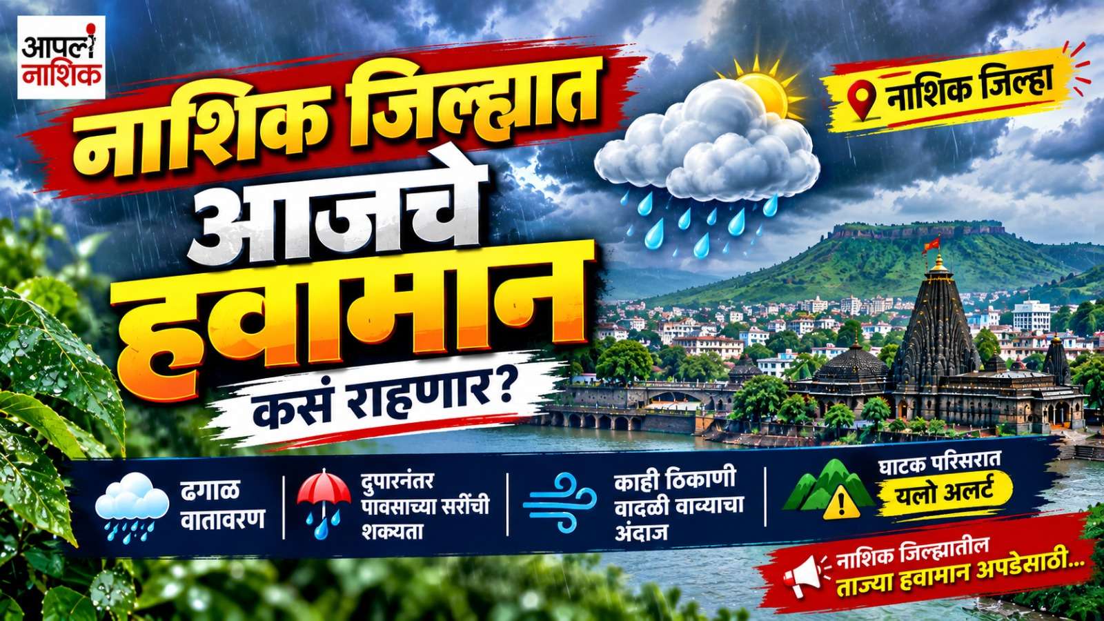 आज नाशिकमध्ये पाऊस पडणार का? | नाशिकचं आजचं हवामान | Nashik Weather Today | Apla Nashik