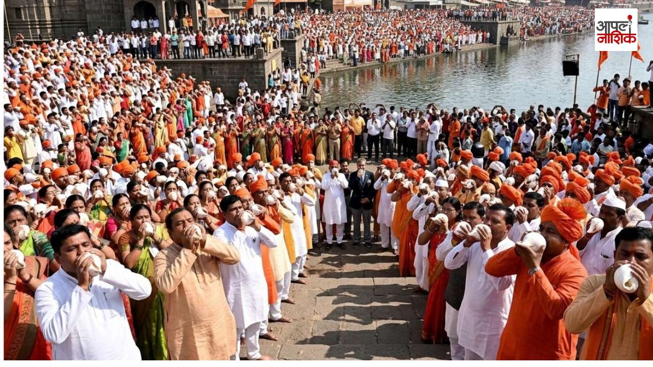 नाशिकच्या गोदाकाठी १५५१ शंखांचा विश्वविक्रमी निनाद होणार, शंखनादातून सिंहस्थाचा गजर | Apla Nashik