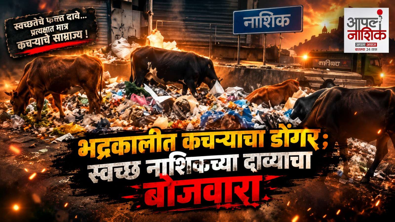 भद्रकालीत कचऱ्याचे ढीग; स्वच्छ नाशिकच्या दाव्यावर प्रश्नचिन्ह
