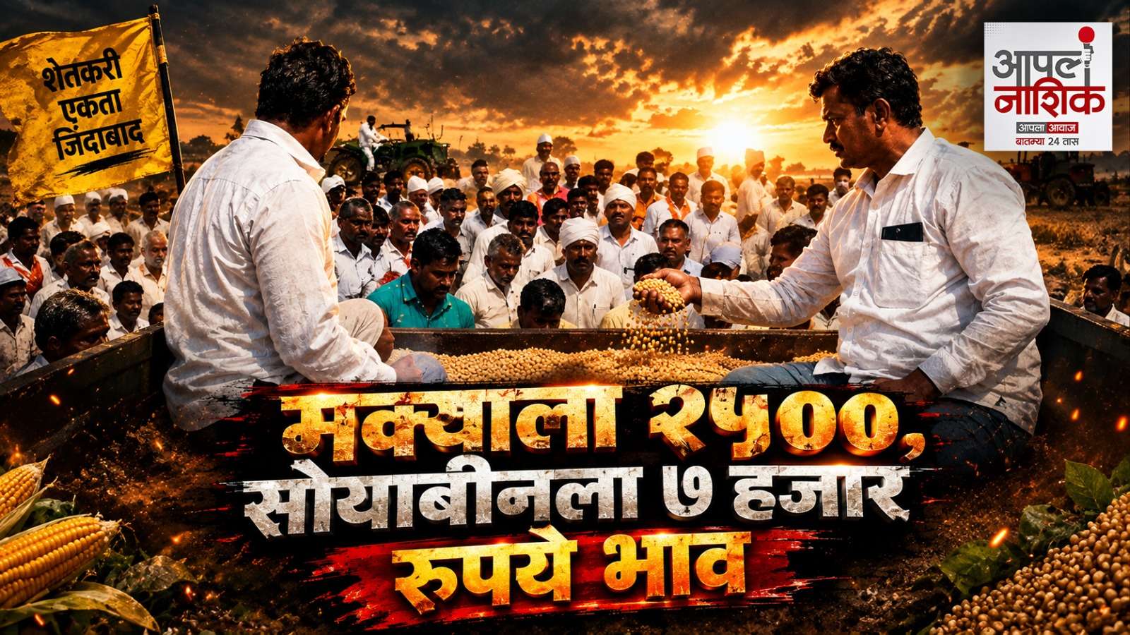 येवल्यात मक्याला २,५००, तर सोयाबीनला ७ हजार रुपये भाव