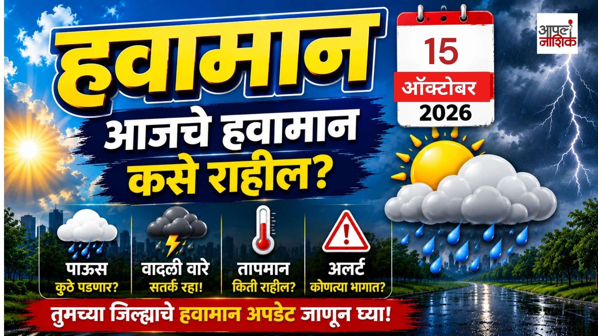 नाशिक हवामान अपडेट | आजचे तापमान किती? महाराष्ट्रातील हवामानाचा अंदाज