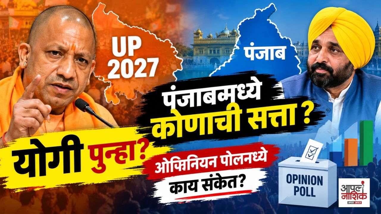 UP Opinion Poll 2027: योगी आदित्यनाथ पुन्हा येणार? पंजाबमध्ये कोणाची सत्ता? | आपलं नाशिक