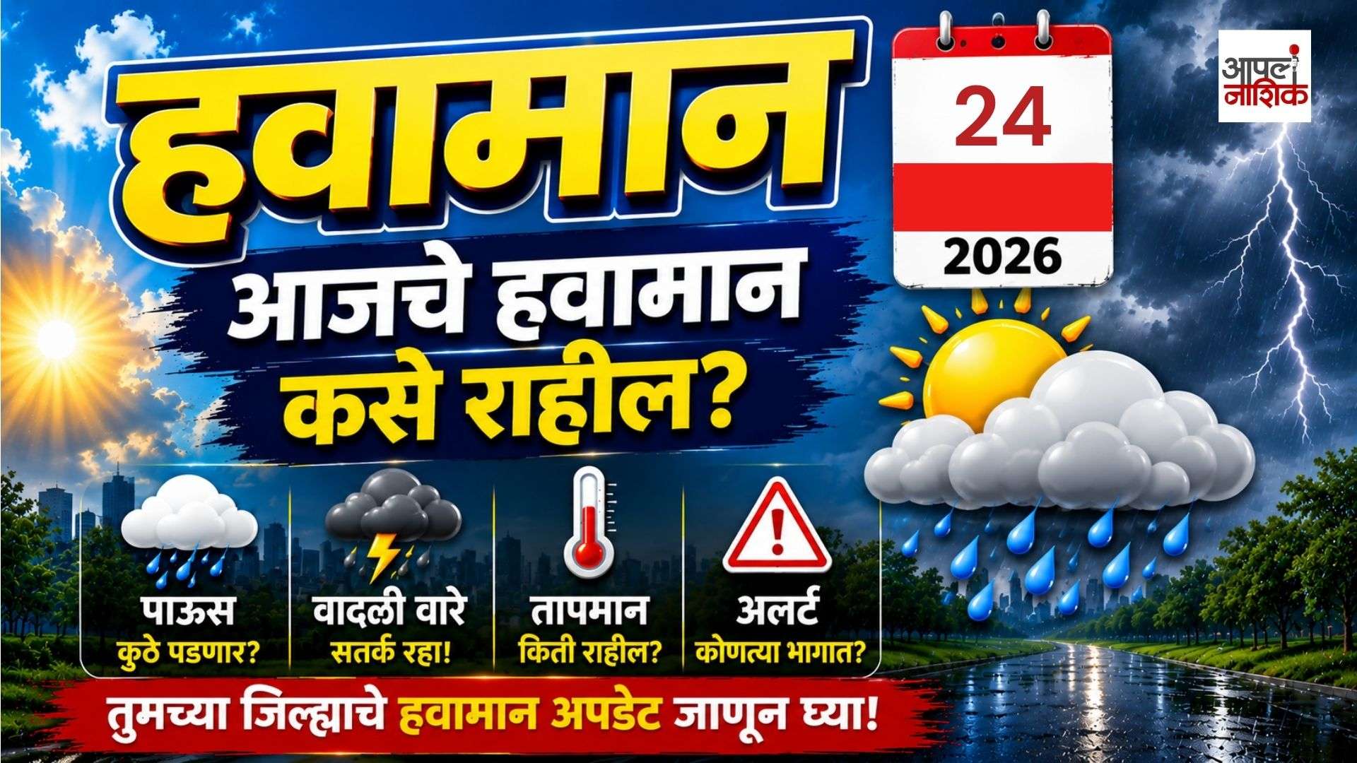 नाशिकमध्ये आज आकाश निरभ्र! कमाल तापमान ३३ अंशांवर | Nashik Weather Update